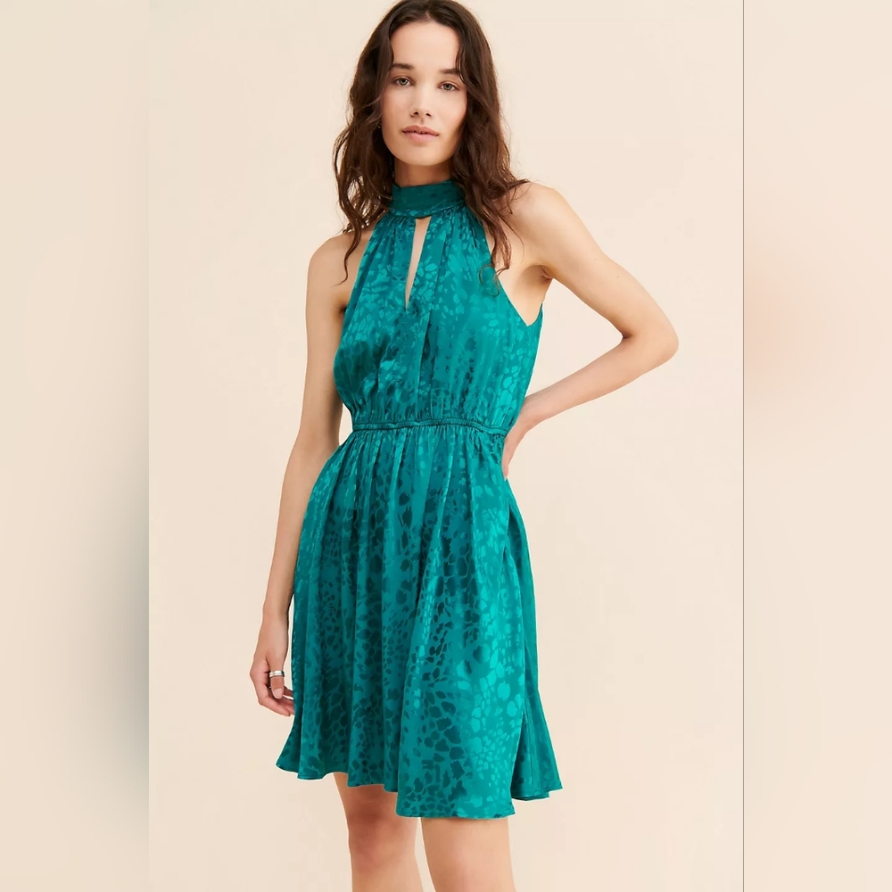 Anthropologie Halter Neck Mini Dress Size M